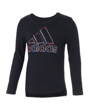 image of Little Girls Long Sleeve Curved Hem Tee