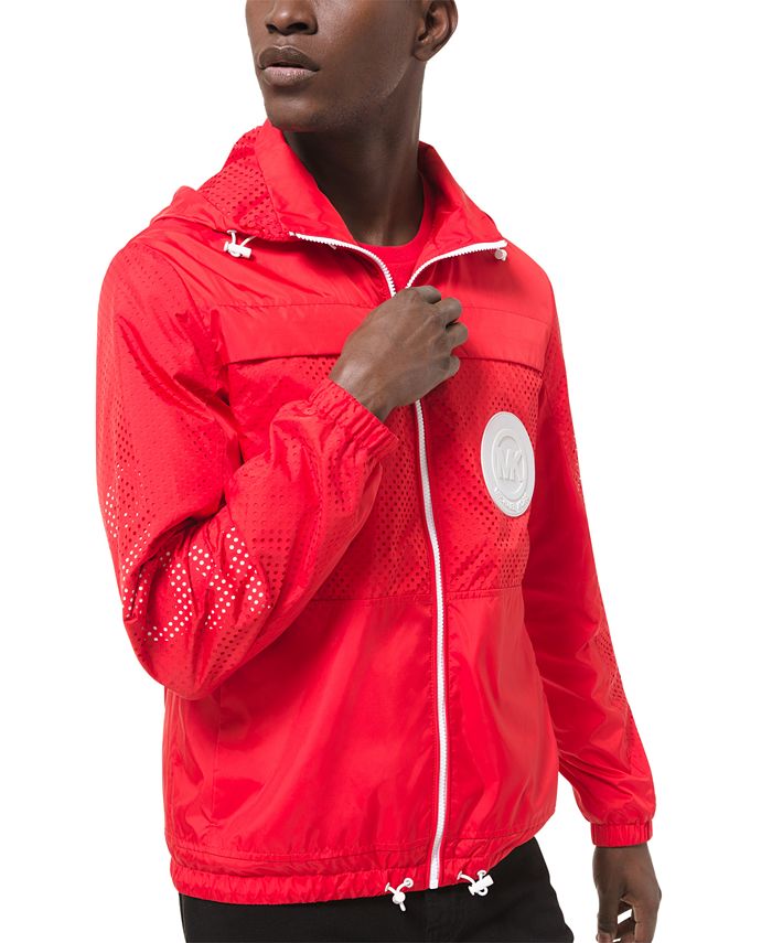 Michael Kors Men s Regular Fit Mesh Pieced Packable Hooded Jacket
