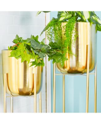 by Cosmopolitan Set of 2 Gold Metal Glam Planter, 39", 46"