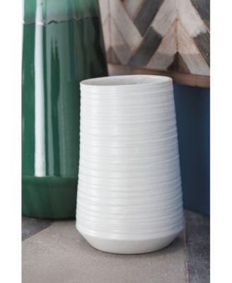 by Cosmopolitan White Porcelain Contemporary Vase, 5" x 9"