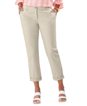 Tommy Bahama Boracay Slim Boyfriend Pants In Khaki Sand