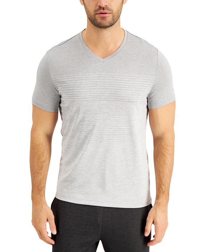 Alfani Men's Striped Heathered V-Neck T-Shirt, Created for Macy's - Macy's