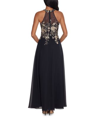 Embellished Chiffon Illusion Gown