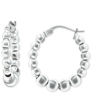 image of Giani Bernini Small Beaded Hoop Earrings, 0.75