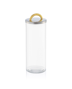 CLASSIC TOUCH LARGE GLASS CANISTER WITH STAINLESS STEEL LID AND HANDLE