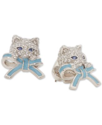 pretty kitty pave linear earrings