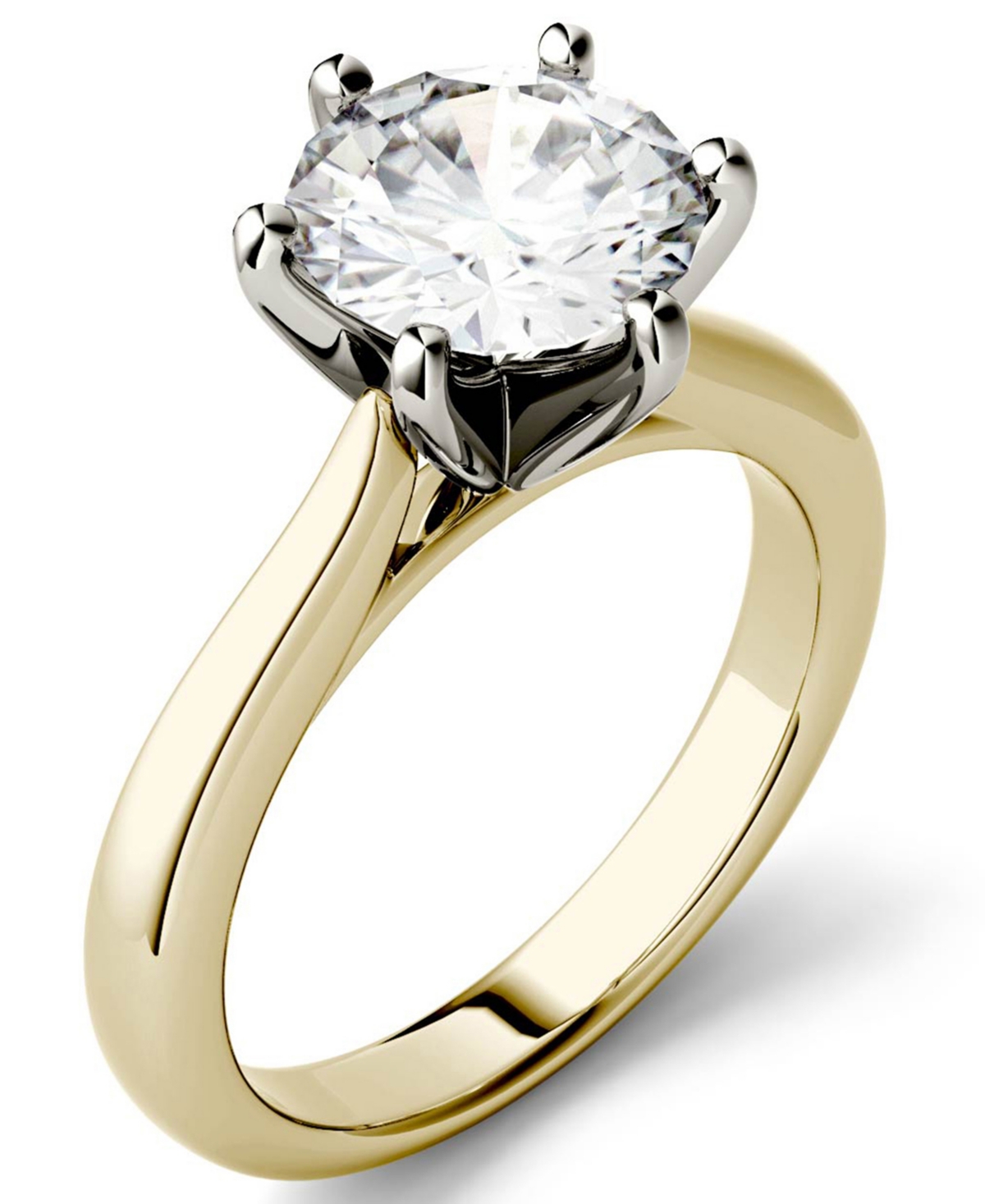 Shop Charles & Colvard Moissanite Solitaire Engagement Ring 1-9/10 Ct. T.w. Diamond Equivalent In 14k White, Yellow Or Rose In Gold