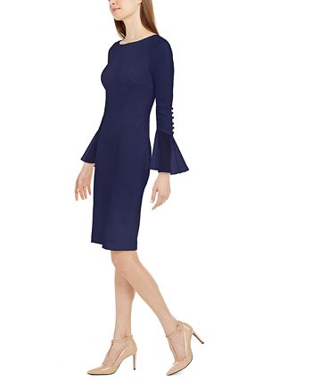 Calvin Klein Chiffon-Bell-Sleeve Sheath Dress & Reviews - Dresses ...