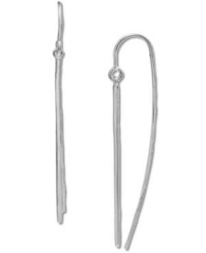 image of Giani Bernini Polished Bar Threader Earrings in Sterling Silver, Created for Macy-s