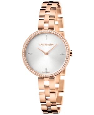 image of Calvin Klein Women-s Elegant Rose Gold-Tone Pvd Stainless Steel Bracelet Watch 32mm