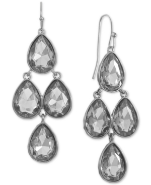 image of Style & Co Silver-Tone Stone Chandelier Earrings, Created for Macy-s