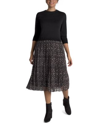 julia jordan - Sweater Dress With Pleated Skirt
