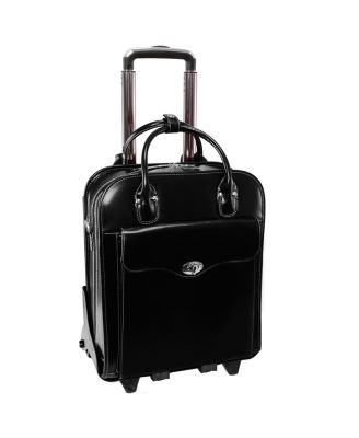 Melrose 15" Top Grain Cowhide Leather Vertical Wheeled Ladies' Laptop Briefcase