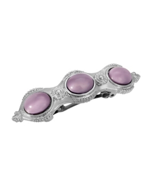 image of Women-s Silver-Tone Moonstone Barrette