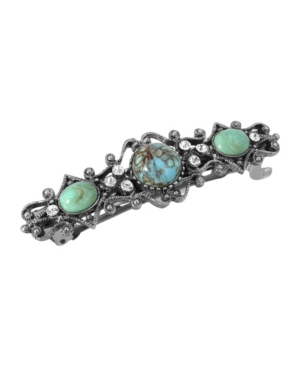 image of Women-s Silver-Tone Stones Barrette