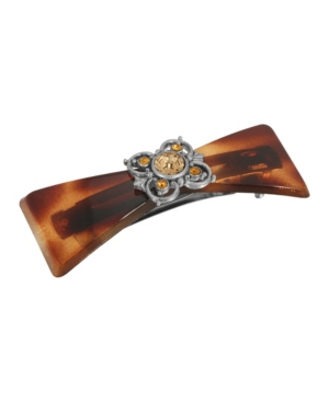 image of Women-s Tortoise with Silver-Tone and Accent Barrette