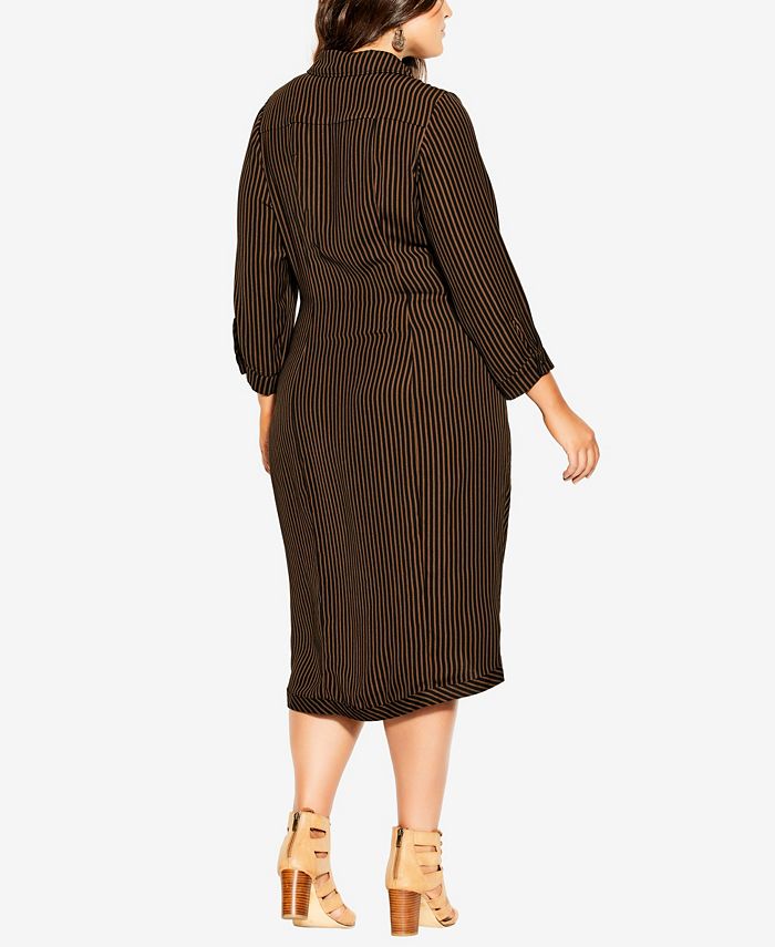 City Chic Women's Trendy Plus Size Twisted Stripe Dress - Macy's