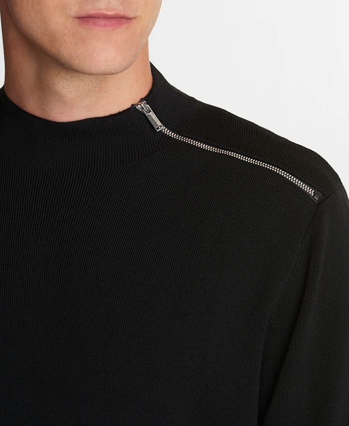 Karl Lagerfeld Paris Men's Zip Mock Neck Sweater - Macy's
