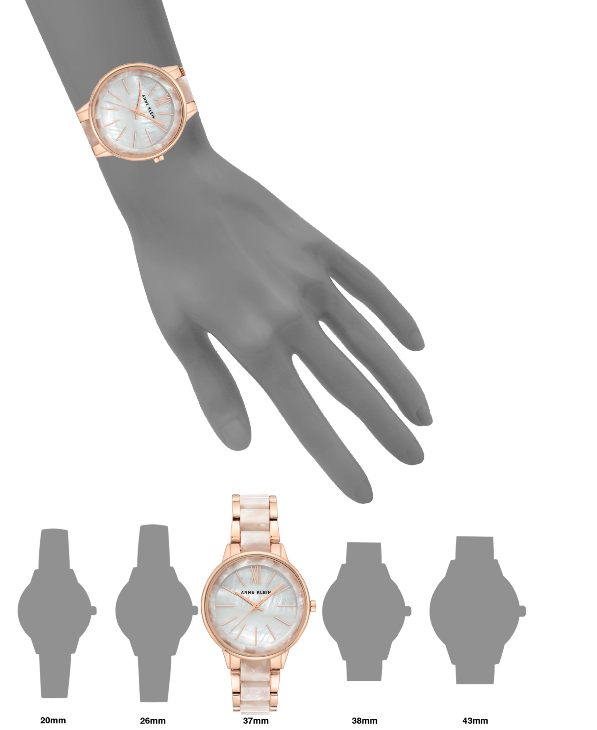 Anne Klein Rose Gold-tone And Pearlescent White Bracelet Watch 37mm In No Color