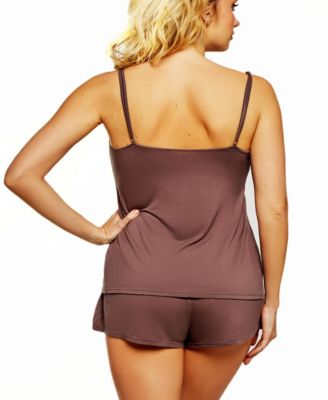 Women's Zennie Modal and Lace Plus Size 2-Pieces Cami and Short Set