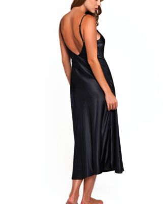 Women's Victoria Long Satin Lingerie Gown with Low Back