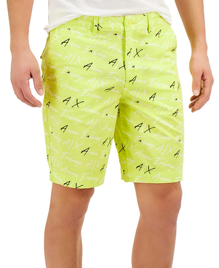 A|X Armani Exchange Fluorescent All-over Logo Shorts, Created for Macy's &  Reviews - Shorts - Men - Macy's