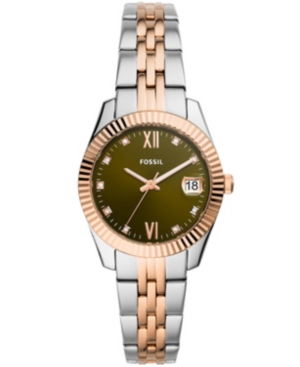 image of Fossil Women-s Scarlette Mini Two-Tone Bracelet Watch 32mm