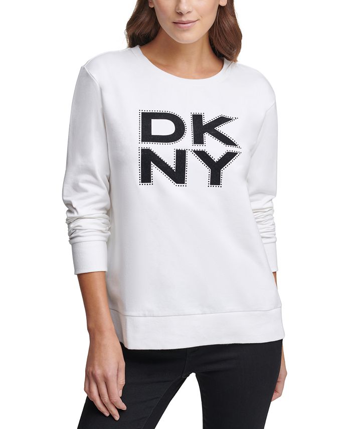 DKNY Stacked Logo Sweatshirt & Reviews - Tops - Women - Macy's