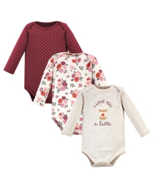 Baby Girls 3 Piece Cotton Long-Sleeve Bodysuits