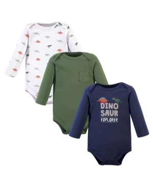 Baby Girls 3 Piece Cotton Long-Sleeve Bodysuits