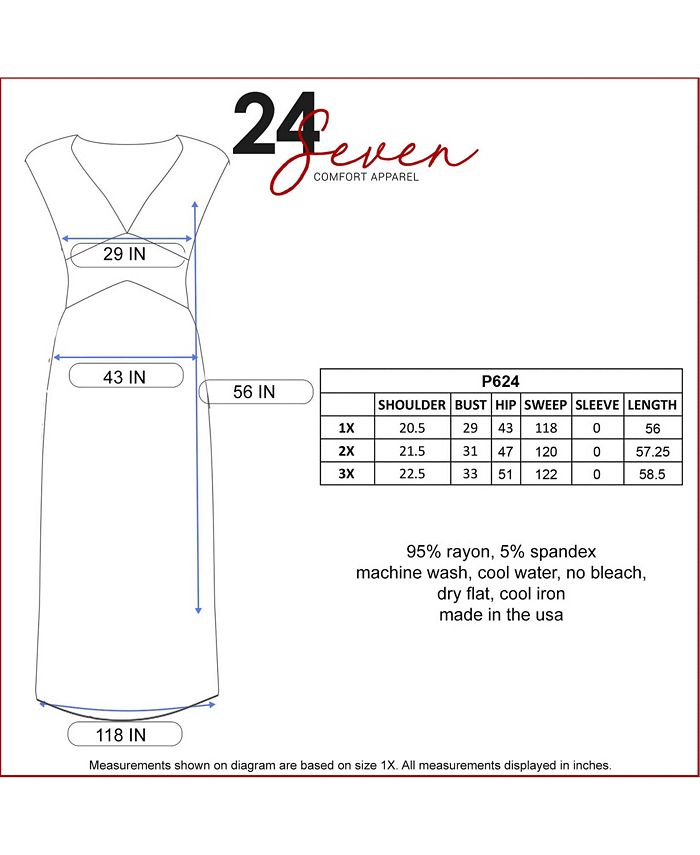 24seven Comfort Apparel Plus Size Empire Waist Vneck Maxi Dress & Reviews Women Macy's