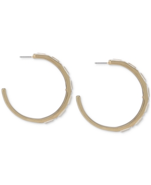 image of Rachel Rachel Roy Gold-Tone Medium Crystal Front C-Hoop Earrings, 2