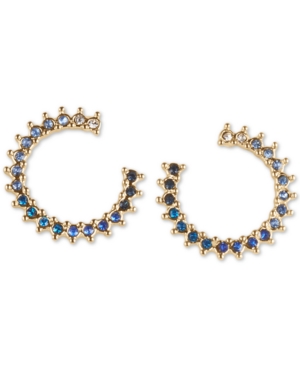 image of Lucky Brand Gold-Tone Pave Ombre Open Circle Stud Earrings