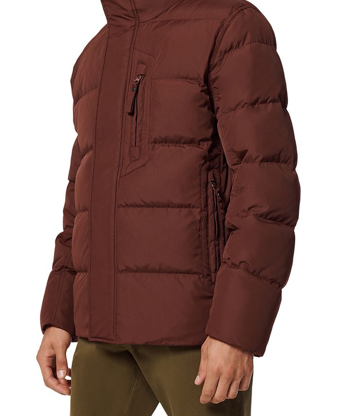 Marc New York - Men's Horizon Quilted Puffer Jacket with Hidden Hood & Removable Faux-Fur Trim