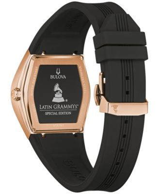Men's Latin Grammy Black Silicone Strap Watch 40.5mm