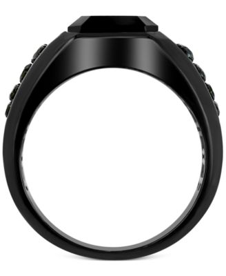 EFFY&reg; Men's Onyx & Black Spinel Ring in Black PVD over Sterling Silver