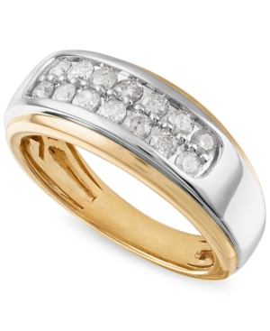 image of Men-s Diamond Ring (3/4 ct. t.w.) in 10k Gold & White Gold