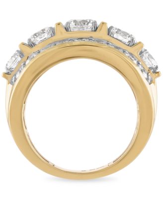 Men's Diamond Large Cluster Statement Ring (7 ct. t.w.) in 10k Gold