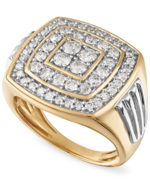 image of Men-s Diamond Cluster Ring (1-1/2 ct. t.w.) in 10k Gold & White Gold
