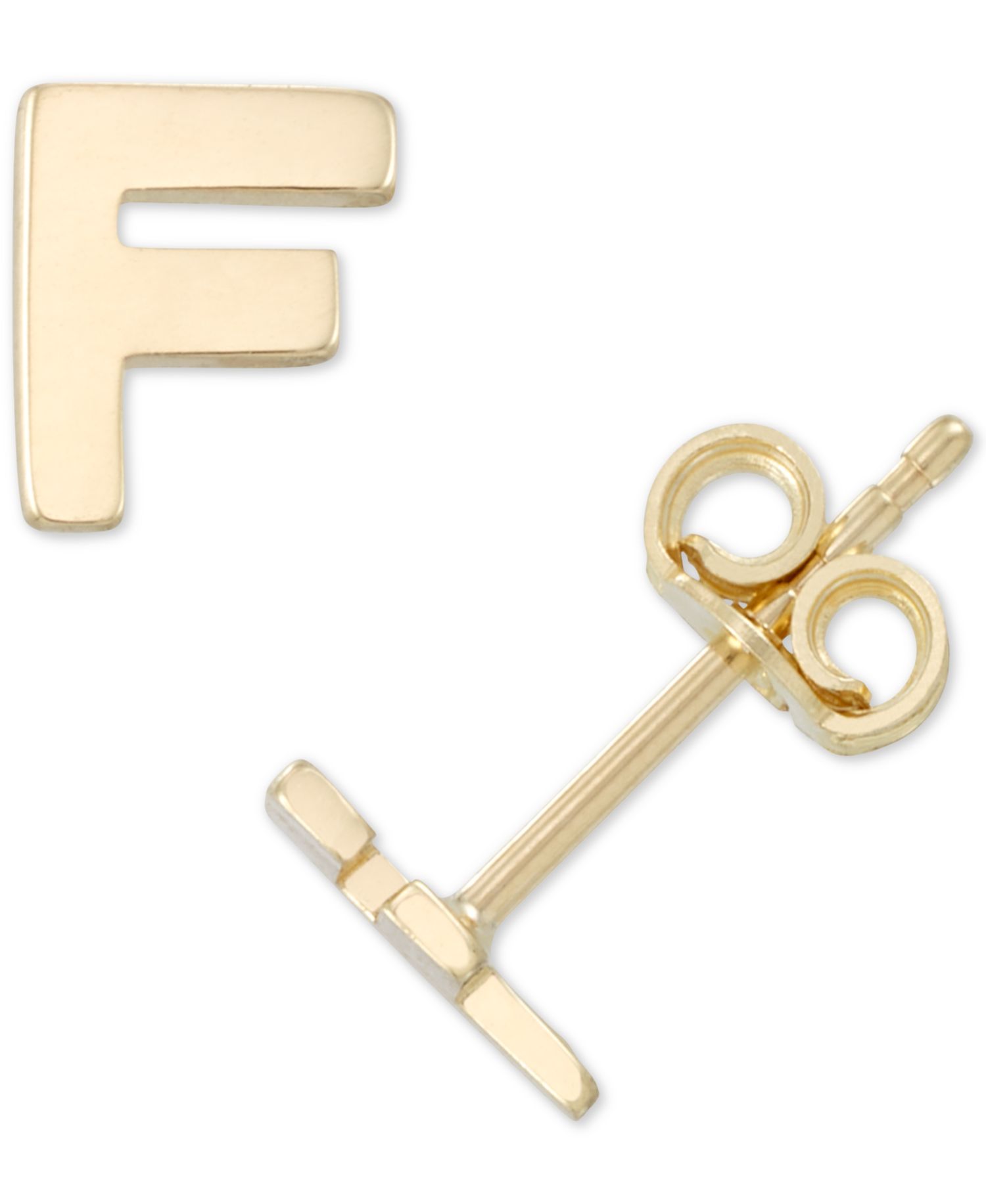 Initial Stud Earrings in 10k Gold