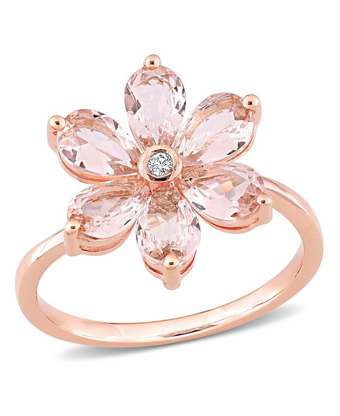 Macy's Morganite and Diamond Accent Floral Ring - Macy's