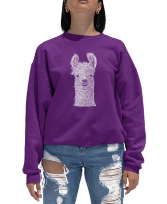 Women's Word Art Crewneck Llama Sweatshirt