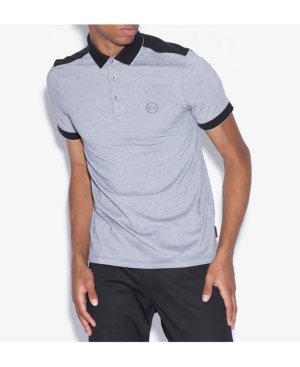 AX Armani Exchange Heathered Colorblocked Polo Shirt