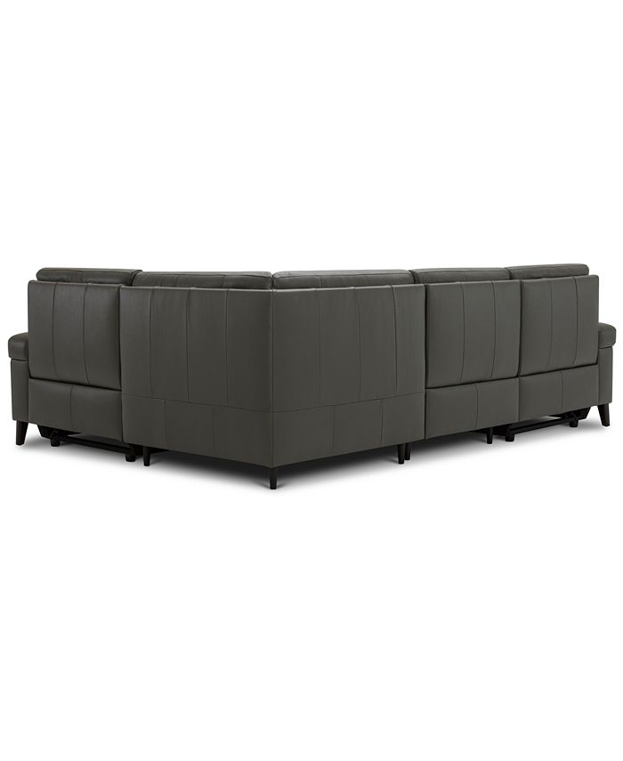 Furniture Jazlo 4Pc. Leather Sectional with 2 Power Recliners, Created