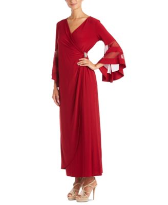 R & M Richards - Illusion-Sleeve Gown