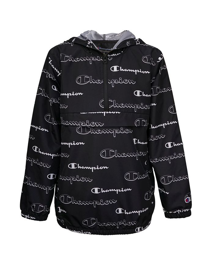 Champion All Over Print Shadow Script Windbreaker Big Boys Hoodie