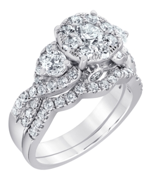 image of Diamond Bridal Set Ring (2 ct. t.w.) in 14K White Gold