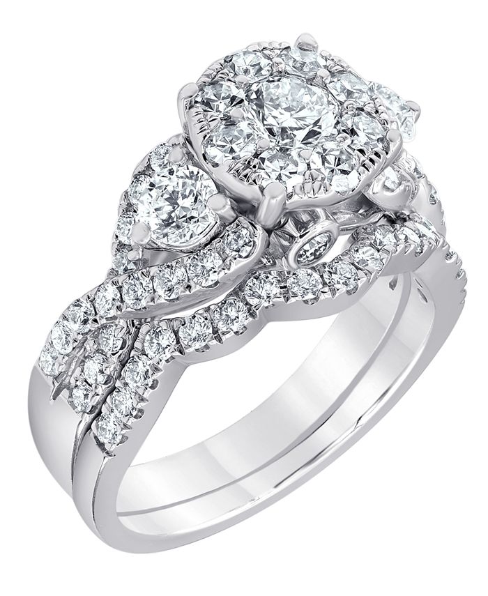 Macy's Diamond Bridal Set Ring (2 ct. t.w.) in 14K White Gold Macy's