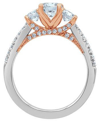 Macy's - Diamond Engagement Ring (1 1/2 ct. t.w.) in 14K White and Rose Gold