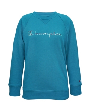 Little Girls Tie-dye Fill Script Fleece Crew